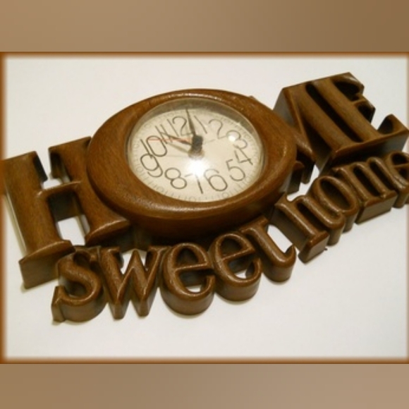 Vintage 1970s Burnwood Home Sweet Home Clock - Picture 3 of 10